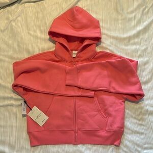 Aritzia brand sweat fleece cropped zip up hoody - brand new never worn